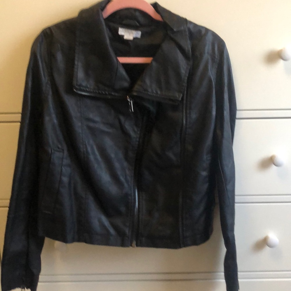 Black faux leather jacket